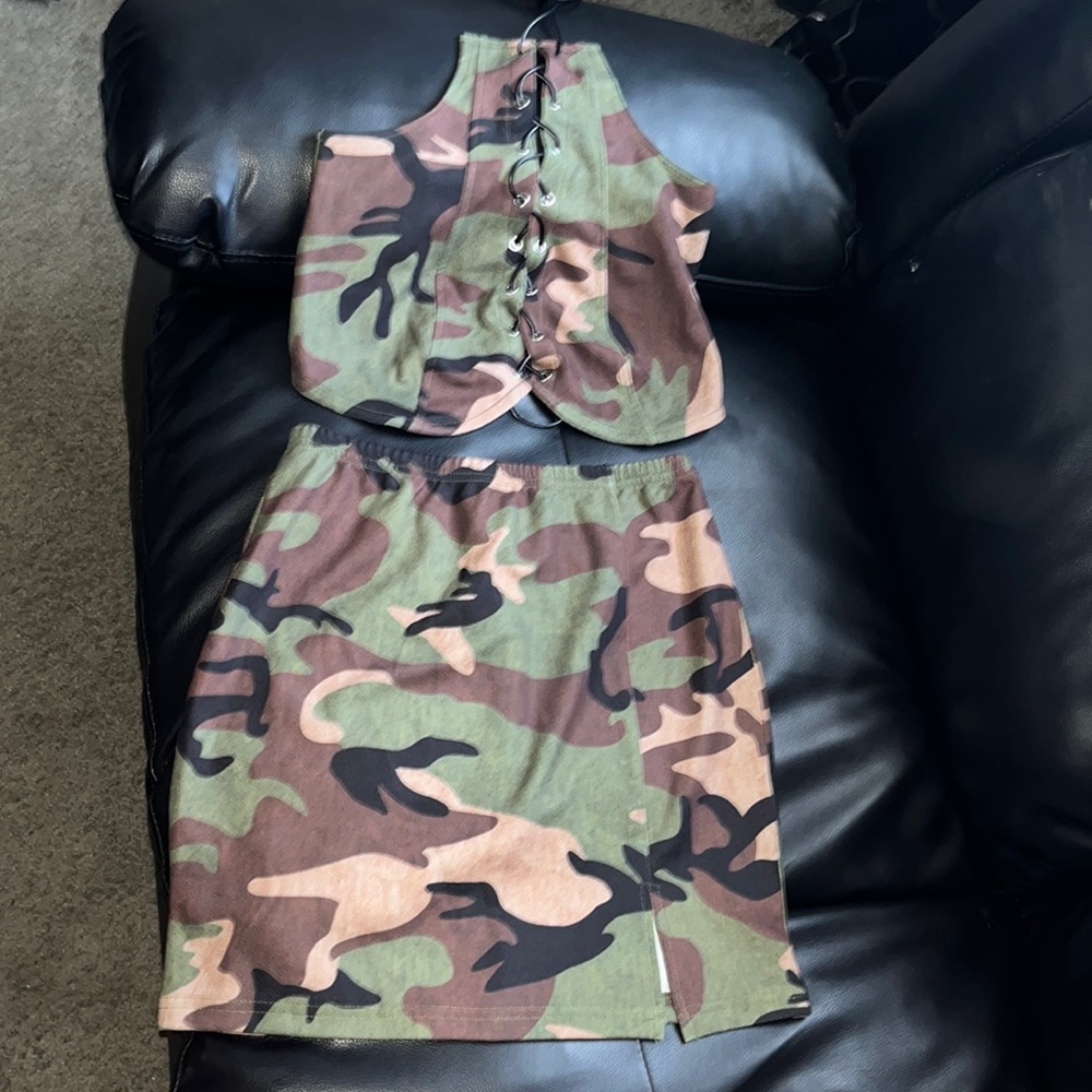 Army fatigue skirt set